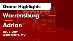 Warrensburg  vs Adrian Game Highlights - Oct. 5, 2019