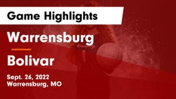 Warrensburg  vs Bolivar  Game Highlights - Sept. 26, 2022