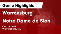 Warrensburg  vs Notre Dame de Sion  Game Highlights - Oct. 23, 2022