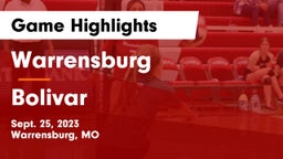 Warrensburg  vs Bolivar  Game Highlights - Sept. 25, 2023