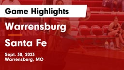 Warrensburg  vs Santa Fe  Game Highlights - Sept. 30, 2023