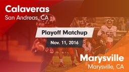 Matchup: Calaveras High vs. Marysville  2016