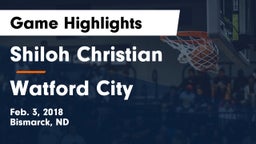 Shiloh Christian  vs Watford City  Game Highlights - Feb. 3, 2018