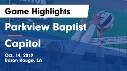 Parkview Baptist  vs Capitol  Game Highlights - Oct. 14, 2019