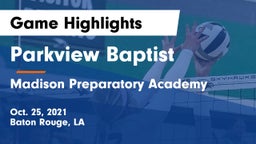 Parkview Baptist  vs Madison Preparatory Academy Game Highlights - Oct. 25, 2021