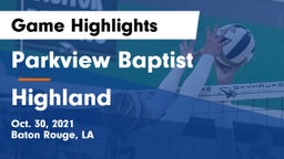 Parkview Baptist  vs Highland Game Highlights - Oct. 30, 2021