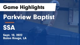 Parkview Baptist  vs SSA Game Highlights - Sept. 10, 2022
