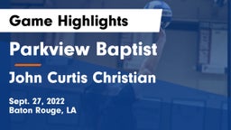Parkview Baptist  vs John Curtis Christian  Game Highlights - Sept. 27, 2022