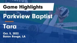 Parkview Baptist  vs Tara  Game Highlights - Oct. 5, 2022