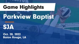 Parkview Baptist  vs SJA Game Highlights - Oct. 28, 2022