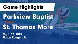 Parkview Baptist  vs St. Thomas More  Game Highlights - Sept. 22, 2023