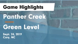 Panther Creek  vs Green Level Game Highlights - Sept. 24, 2019