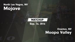 Matchup: Mojave  vs. Moapa Valley  2016