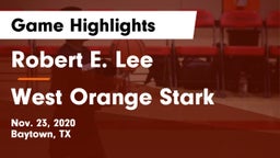 Robert E. Lee  vs West Orange Stark  Game Highlights - Nov. 23, 2020