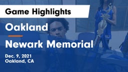 Oakland  vs Newark Memorial  Game Highlights - Dec. 9, 2021