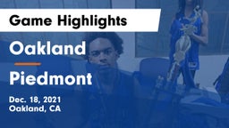 Oakland  vs Piedmont  Game Highlights - Dec. 18, 2021