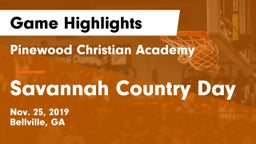 Pinewood Christian Academy vs Savannah Country Day Game Highlights - Nov. 25, 2019