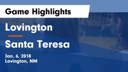 Lovington  vs Santa Teresa  Game Highlights - Jan. 6, 2018