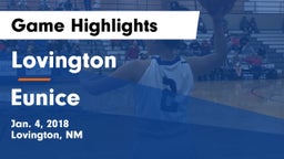 Lovington  vs Eunice  Game Highlights - Jan. 4, 2018