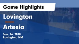 Lovington  vs Artesia  Game Highlights - Jan. 26, 2018