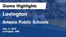 Lovington  vs Artesia Public Schools Game Highlights - Feb. 5, 2019