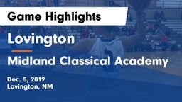 Lovington  vs Midland Classical Academy Game Highlights - Dec. 5, 2019