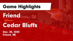 Friend  vs Cedar Bluffs  Game Highlights - Dec. 30, 2020