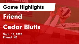 Friend  vs Cedar Bluffs  Game Highlights - Sept. 15, 2020