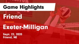 Friend  vs Exeter-Milligan  Game Highlights - Sept. 22, 2020