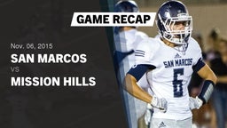 Recap: San Marcos  vs. Mission Hills  2015