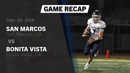Recap: San Marcos  vs. Bonita Vista  2016