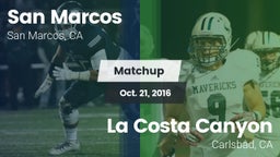 Matchup: San Marcos High vs. La Costa Canyon  2016