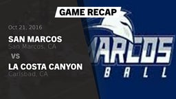 Recap: San Marcos  vs. La Costa Canyon  2016