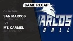 Recap: San Marcos  vs. Mt. Carmel  2016