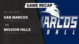 Recap: San Marcos  vs. Mission Hills  2016