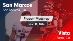 Matchup: San Marcos High vs. Vista  2016
