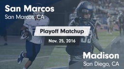 Matchup: San Marcos High vs. Madison  2016