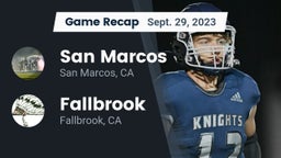 Recap: San Marcos  vs. Fallbrook  2023