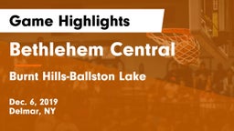 Bethlehem Central  vs Burnt Hills-Ballston Lake  Game Highlights - Dec. 6, 2019