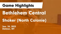 Bethlehem Central  vs Shaker  (North Colonie) Game Highlights - Jan. 24, 2023