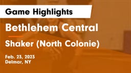 Bethlehem Central  vs Shaker  (North Colonie) Game Highlights - Feb. 23, 2023
