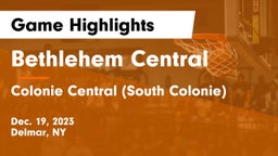 Bethlehem Central  vs Colonie Central  (South Colonie) Game Highlights - Dec. 19, 2023