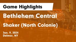 Bethlehem Central  vs Shaker  (North Colonie) Game Highlights - Jan. 9, 2024
