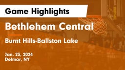 Bethlehem Central  vs Burnt Hills-Ballston Lake  Game Highlights - Jan. 23, 2024