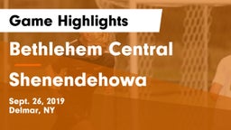Bethlehem Central  vs Shenendehowa  Game Highlights - Sept. 26, 2019