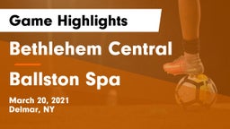 Bethlehem Central  vs Ballston Spa  Game Highlights - March 20, 2021