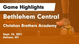 Bethlehem Central  vs Christian Brothers Academy  Game Highlights - Sept. 24, 2021