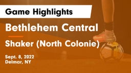 Bethlehem Central  vs Shaker  (North Colonie) Game Highlights - Sept. 8, 2022