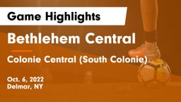 Bethlehem Central  vs Colonie Central  (South Colonie) Game Highlights - Oct. 6, 2022