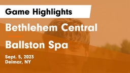 Bethlehem Central  vs Ballston Spa  Game Highlights - Sept. 5, 2023